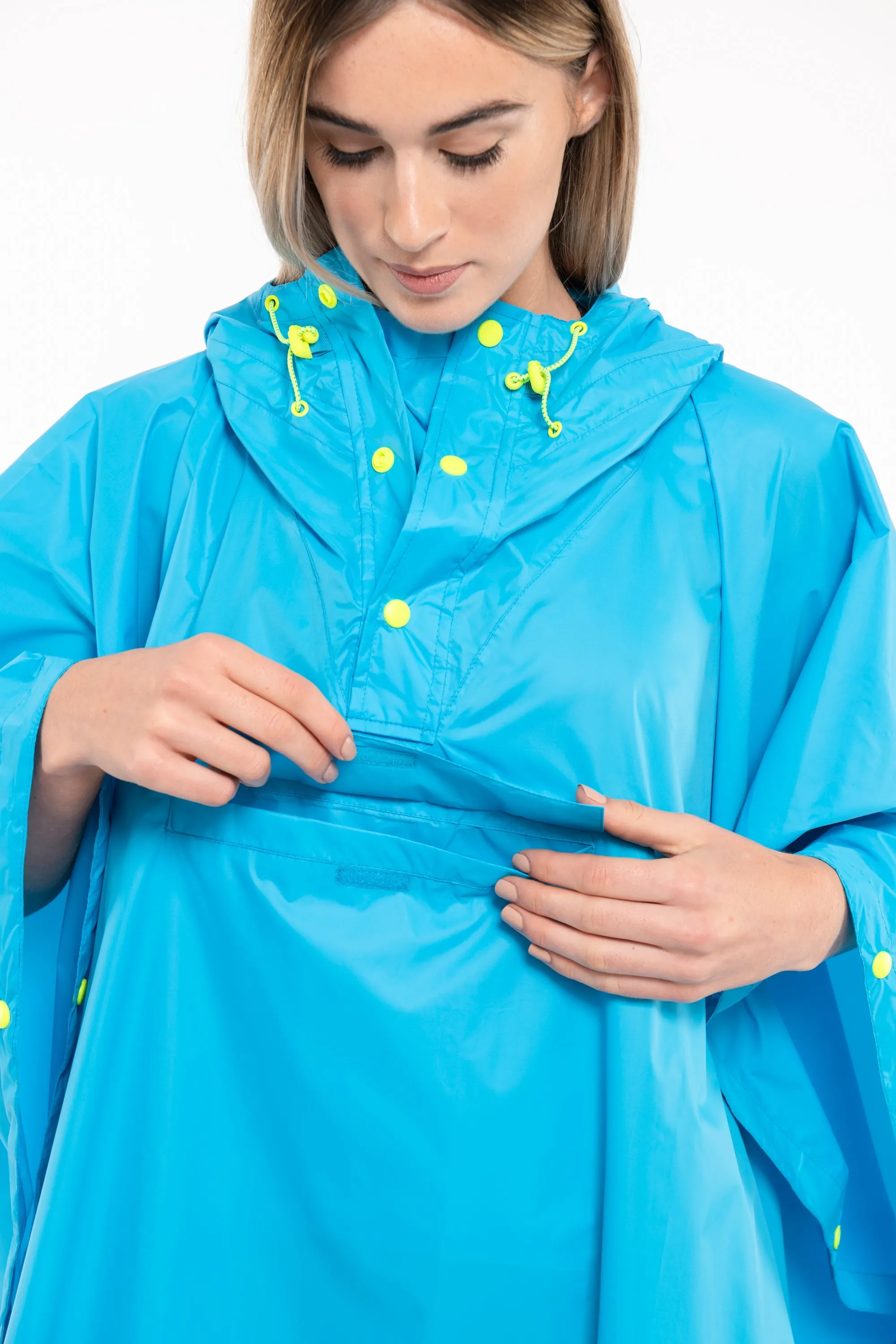 Mac In A Sac Packable Waterproof Unisex Poncho - Neon Blue