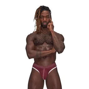 Male Power Sport Mesh Sport Thong Burgundy S/M