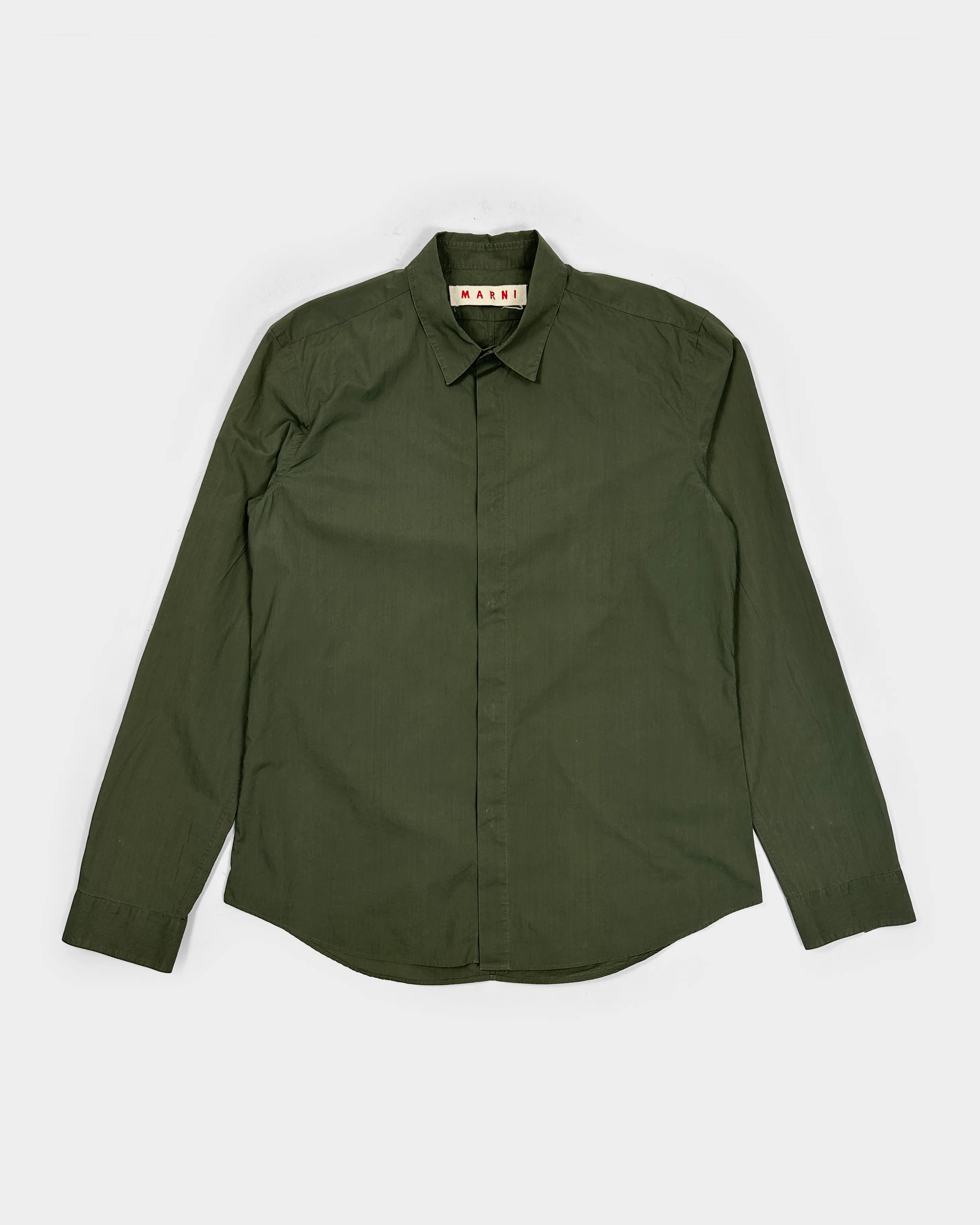 Marni Green Hidden-Buttons Cotton Shirt 2000's