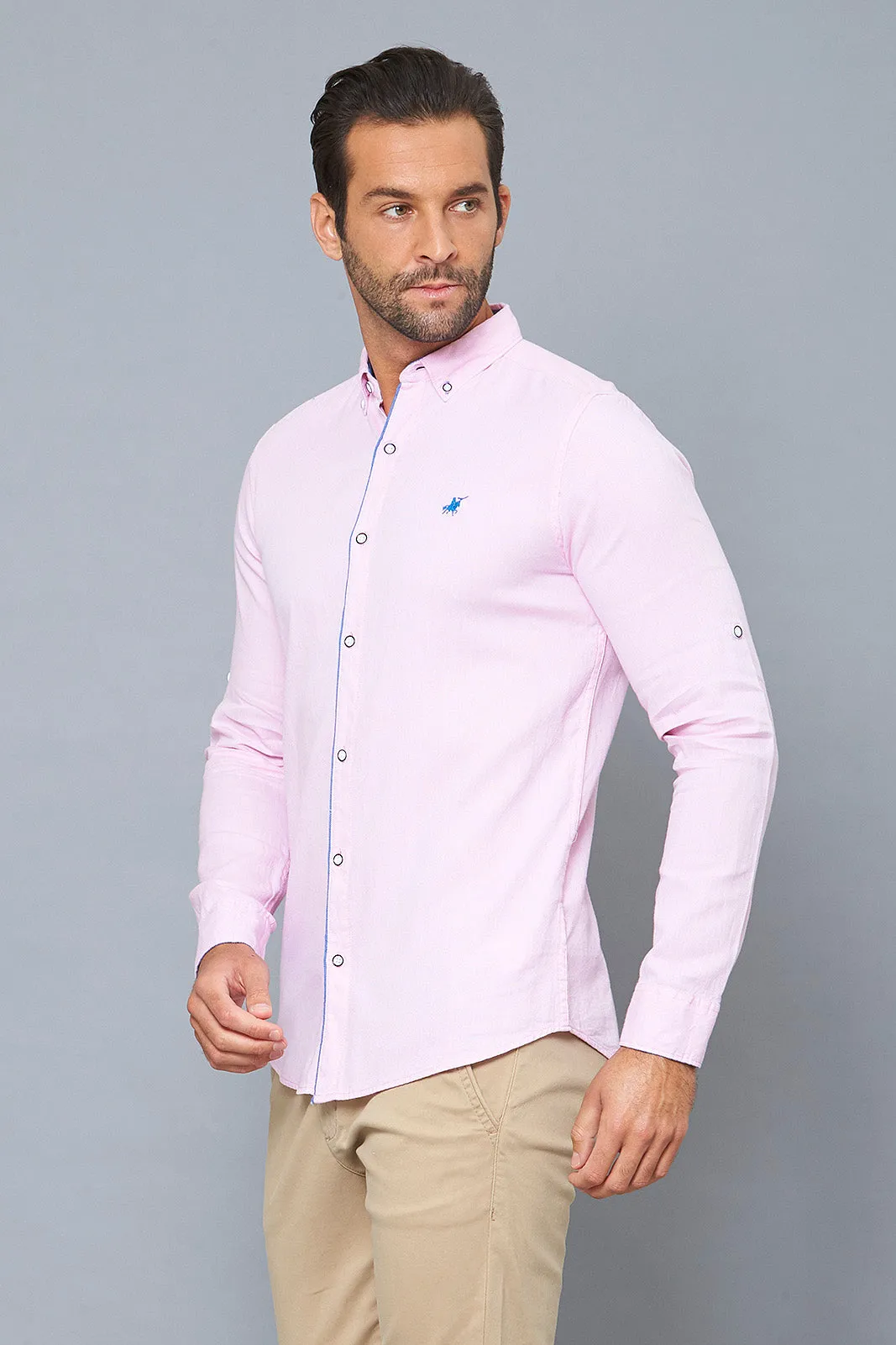 Men Pink Slim-Fit Shirt