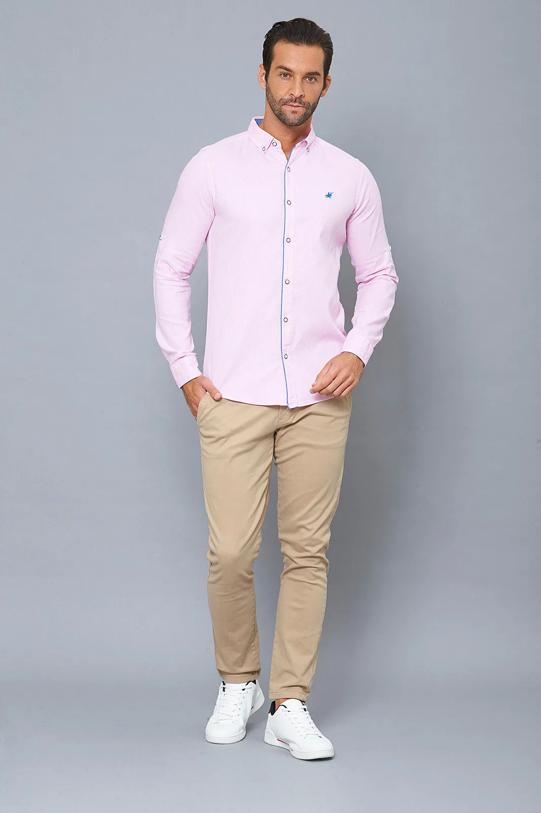 Men Pink Slim-Fit Shirt