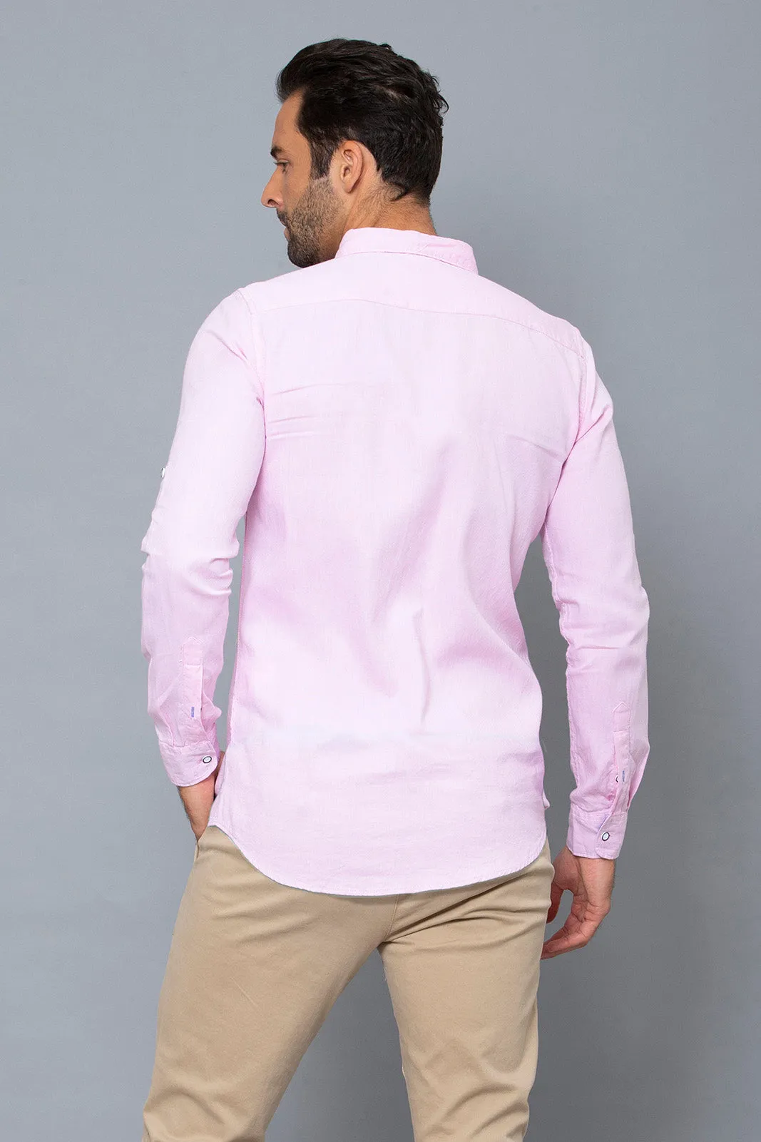 Men Pink Slim-Fit Shirt