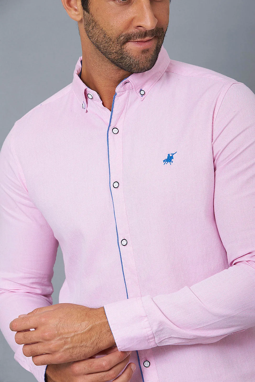 Men Pink Slim-Fit Shirt