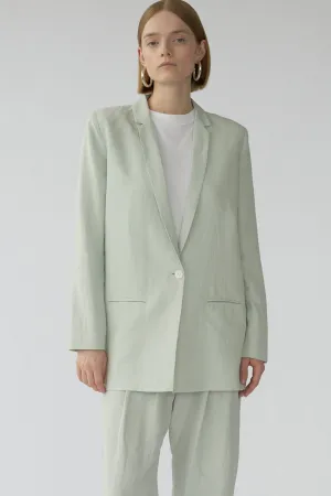 MENA BLAZER - MINT GREY - SILK/LINEN