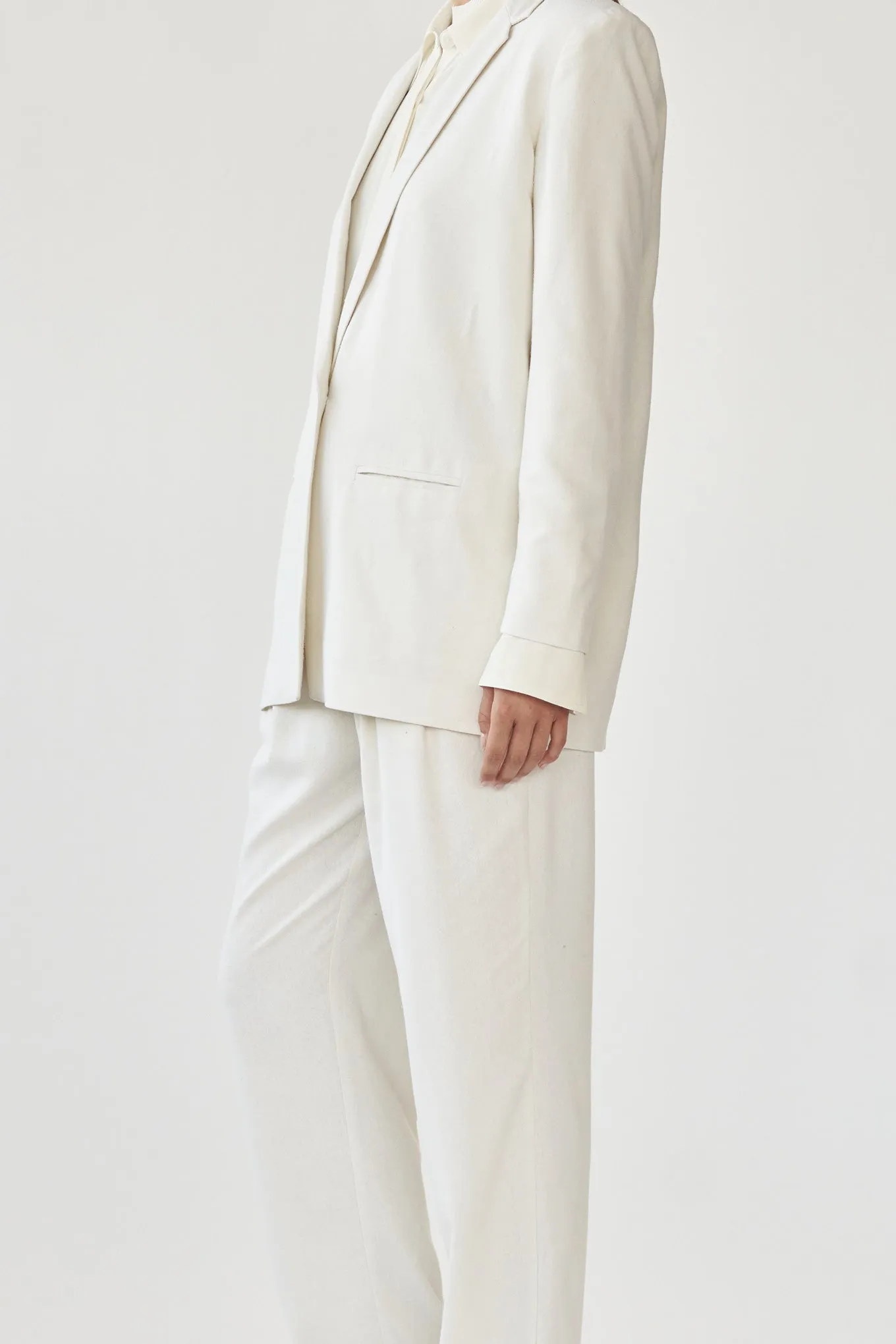 MENA BLAZER - OFF WHITE - RAW SILK