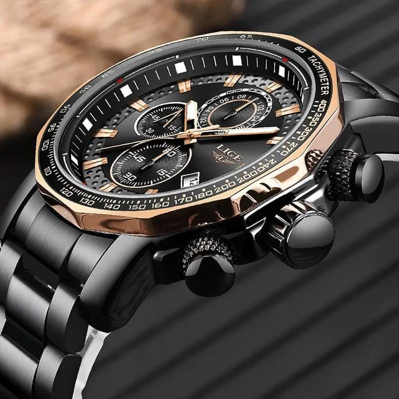 Mens Luxury Quartz Waterproof Watch