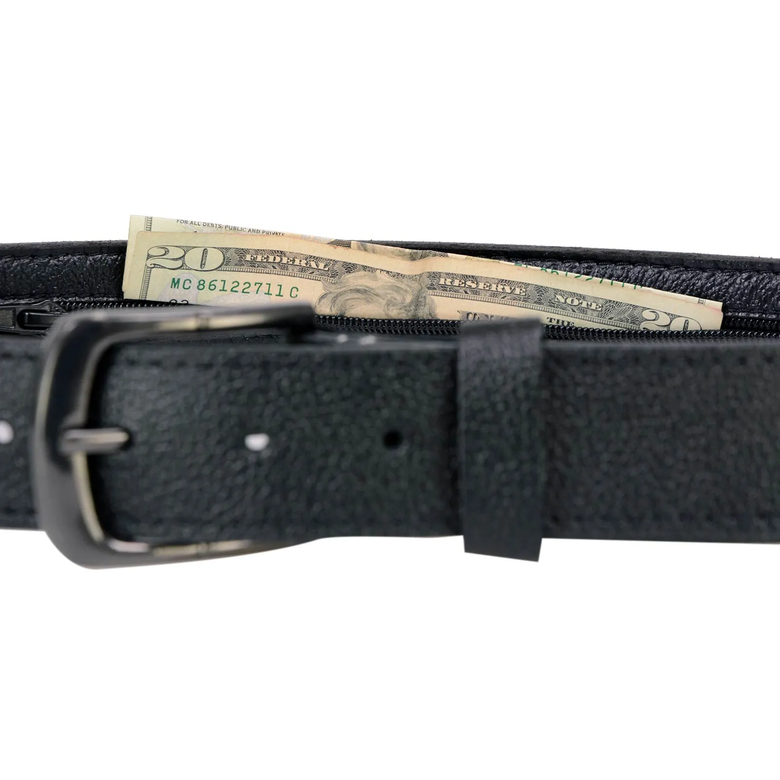 Milwaukee Leather MP7150 Men's Black Genuine Cowhide Leather Money Belt W/ Secure Front Buckle for Motorcycle Rider