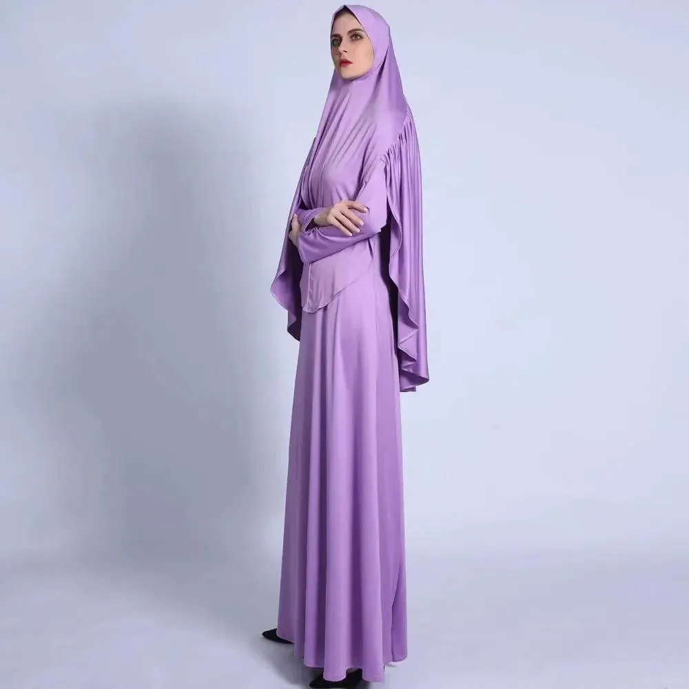 MJ002 Jersey Pleated Back Jilbab Set 2-Piece