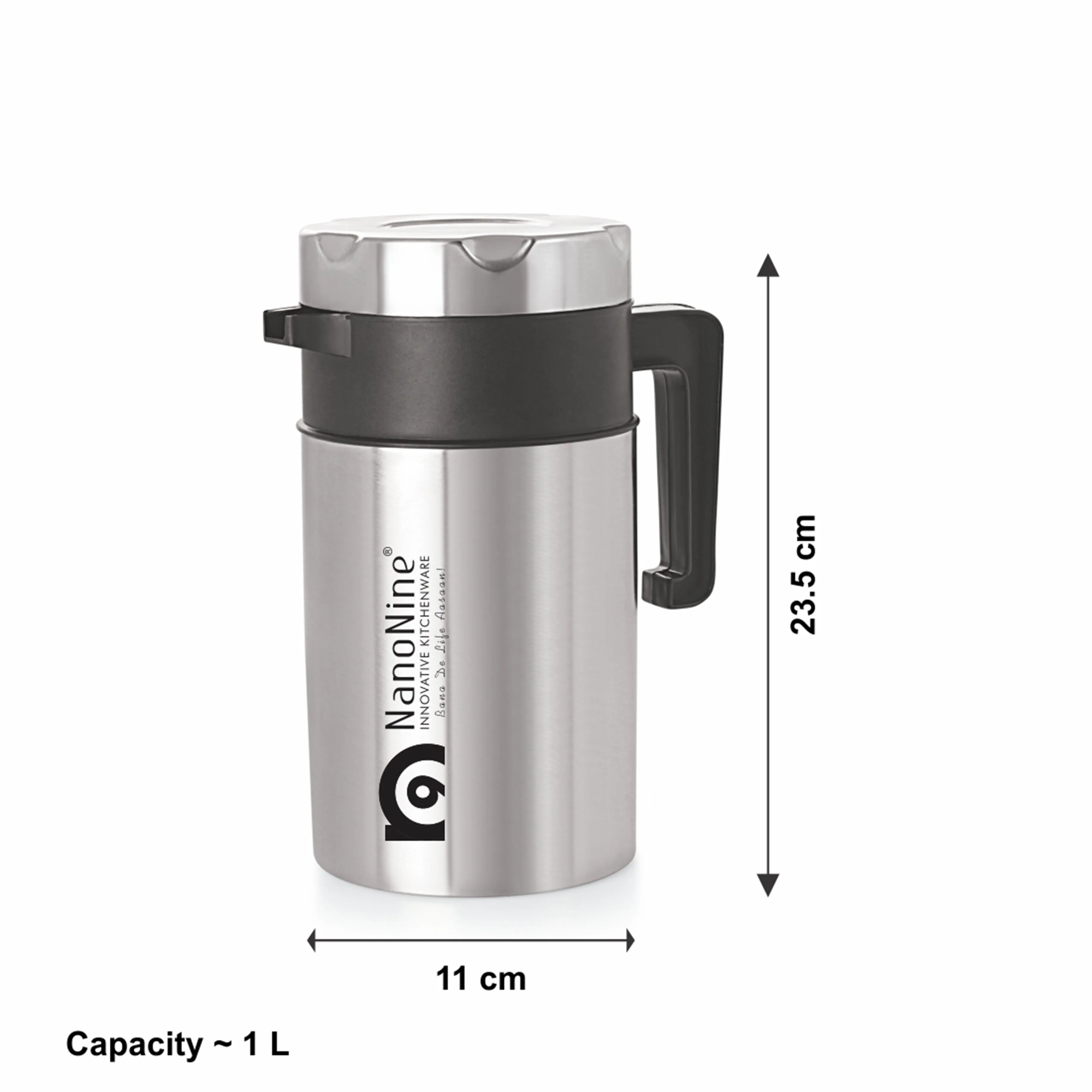 NanoNine T-Pot 1.25 L Double Wall Insulated Stainless Steel Flask.