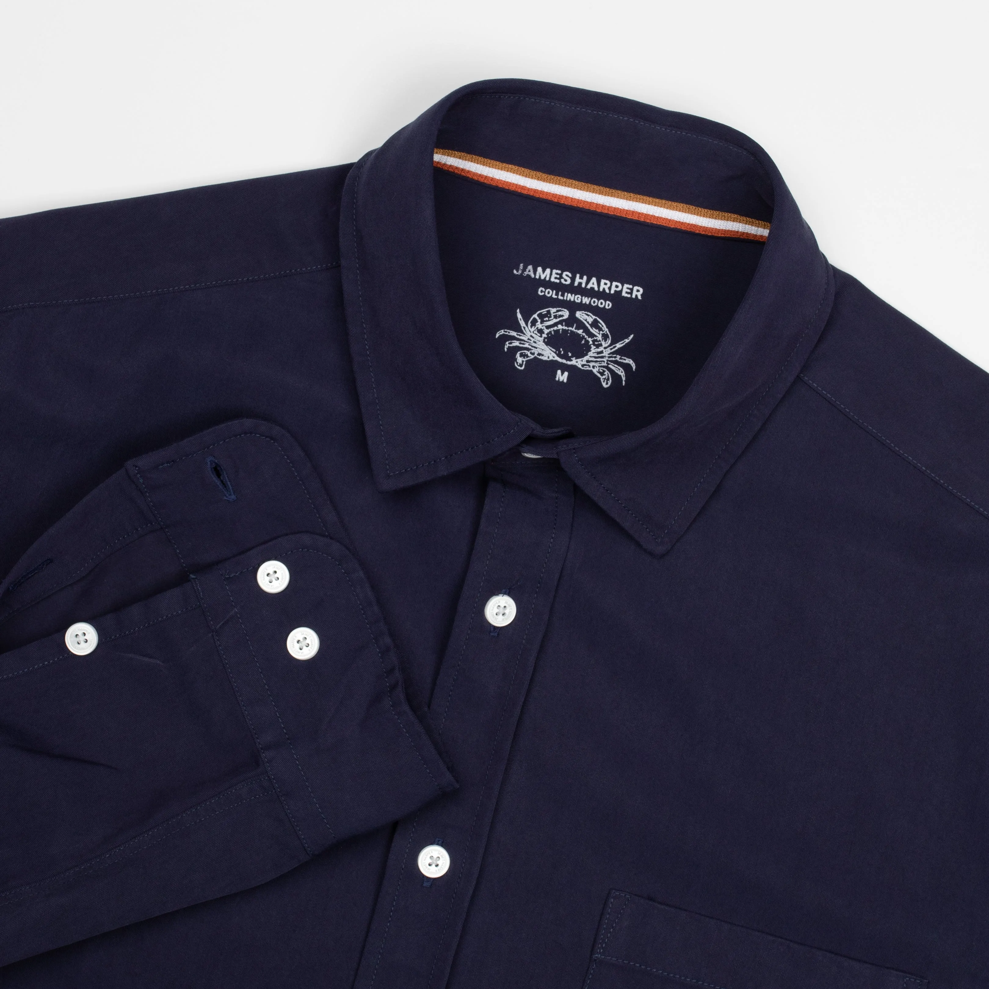 Navy Peached Tencel Shirt