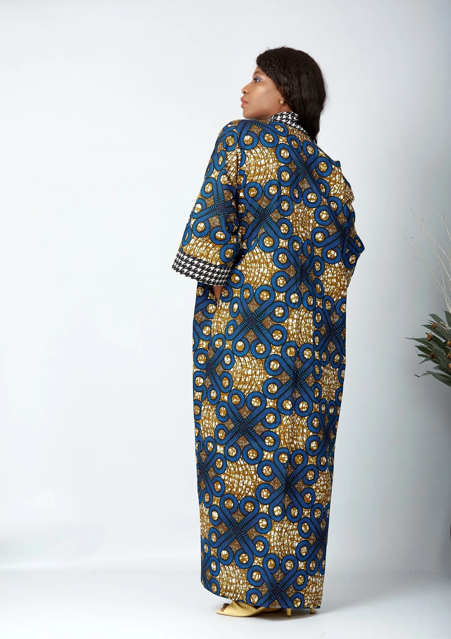 New in African Print Long Kimono Jacket - Delaware