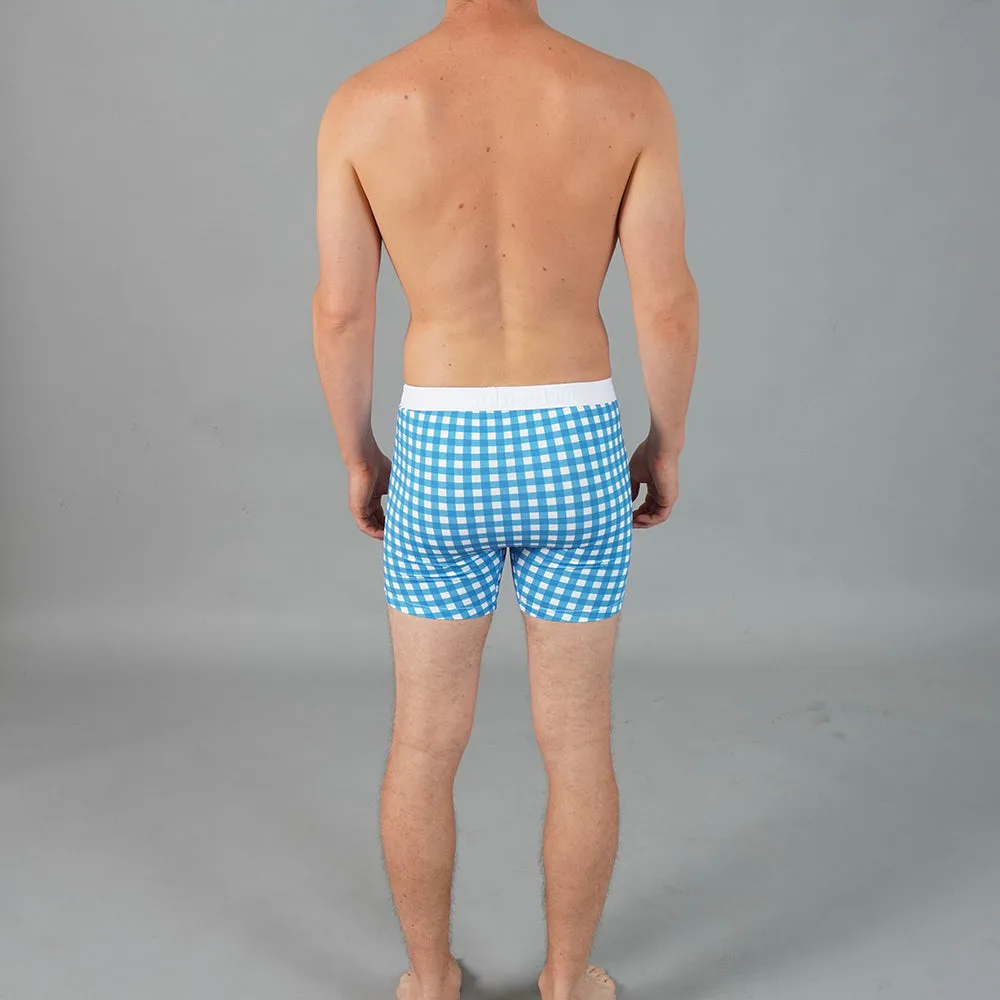 Newman Boxer Brief | Blue Gingham