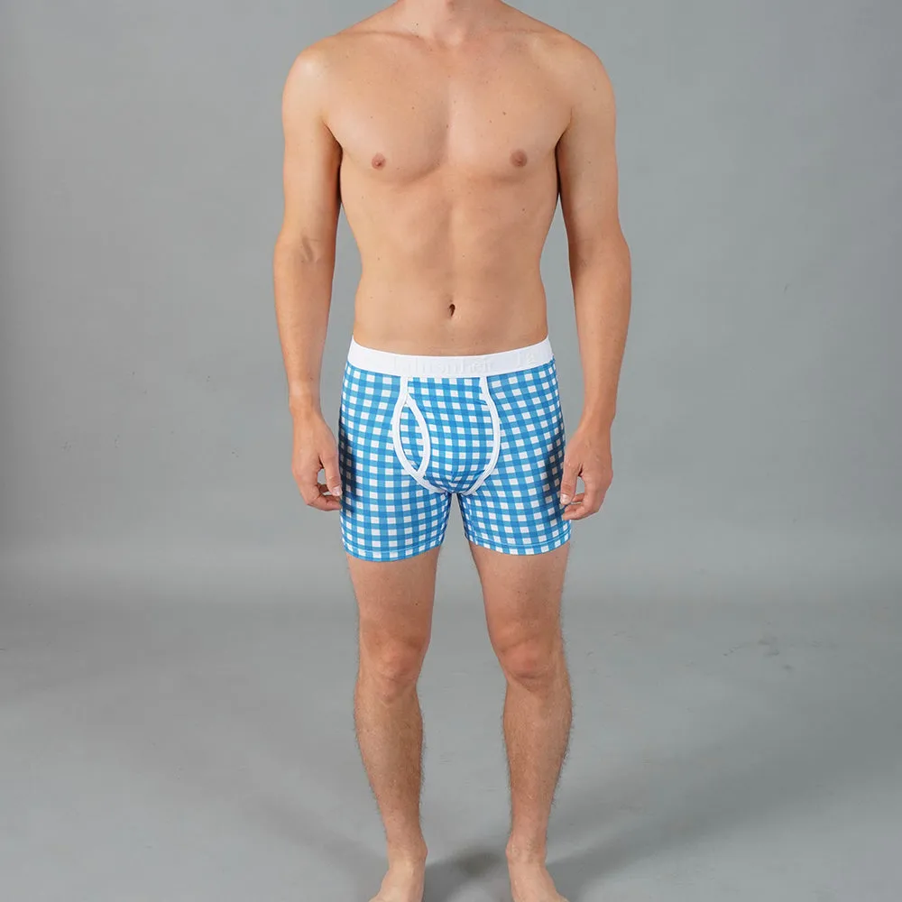 Newman Boxer Brief | Blue Gingham