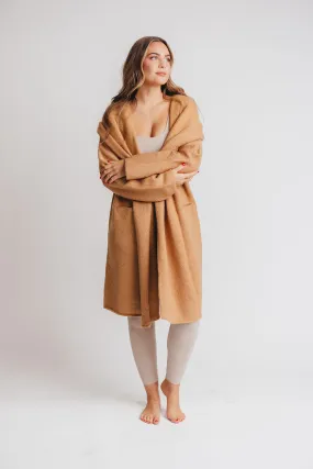 Noah Oversized  Hooded Two Pocket Coatigan in Camel *LUXURY ITEM*