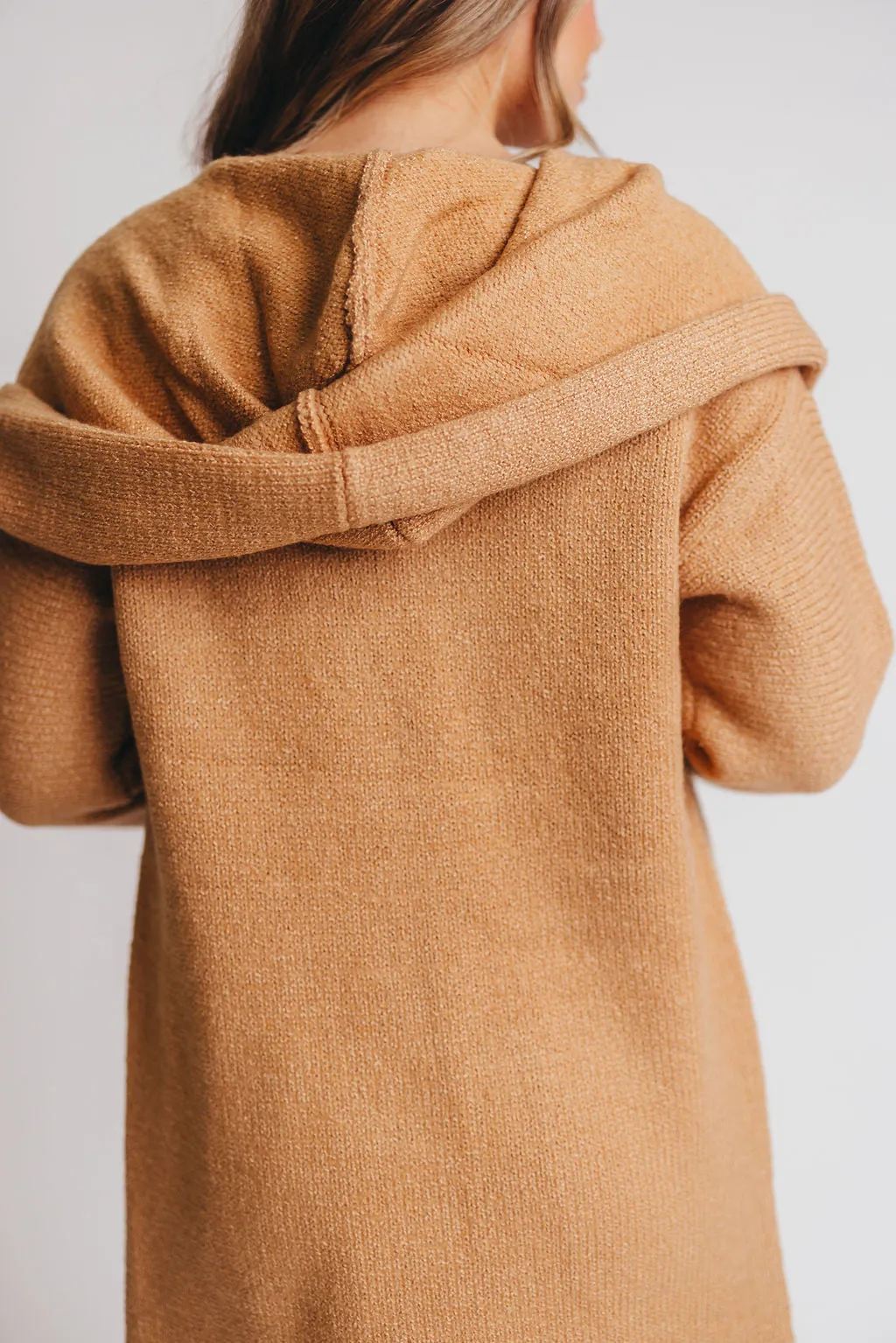 Noah Oversized  Hooded Two Pocket Coatigan in Camel *LUXURY ITEM*