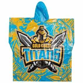 NRL Poncho - Gold Coast Titans - Plastic Rain Coat - Rugby League