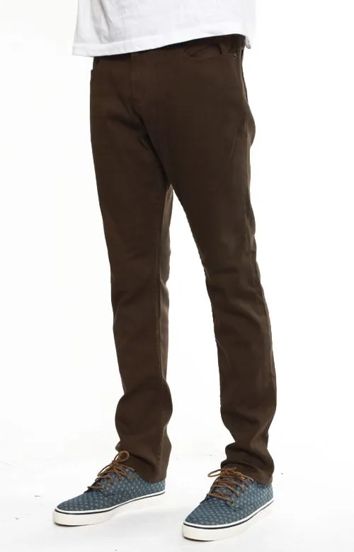 Obey Slim Fit Twill Pants - Espresso Brown