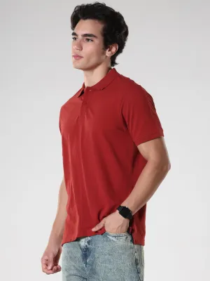 Odessa - Plain Polo T-Shirt- Red