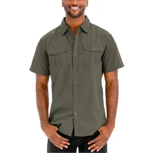 Olive Two-Pocket Button Down Shirt