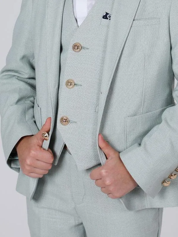 One Friday Green Solid Blazer