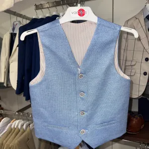 One Varones Boys Pale Blue Waistcoat 10-10018