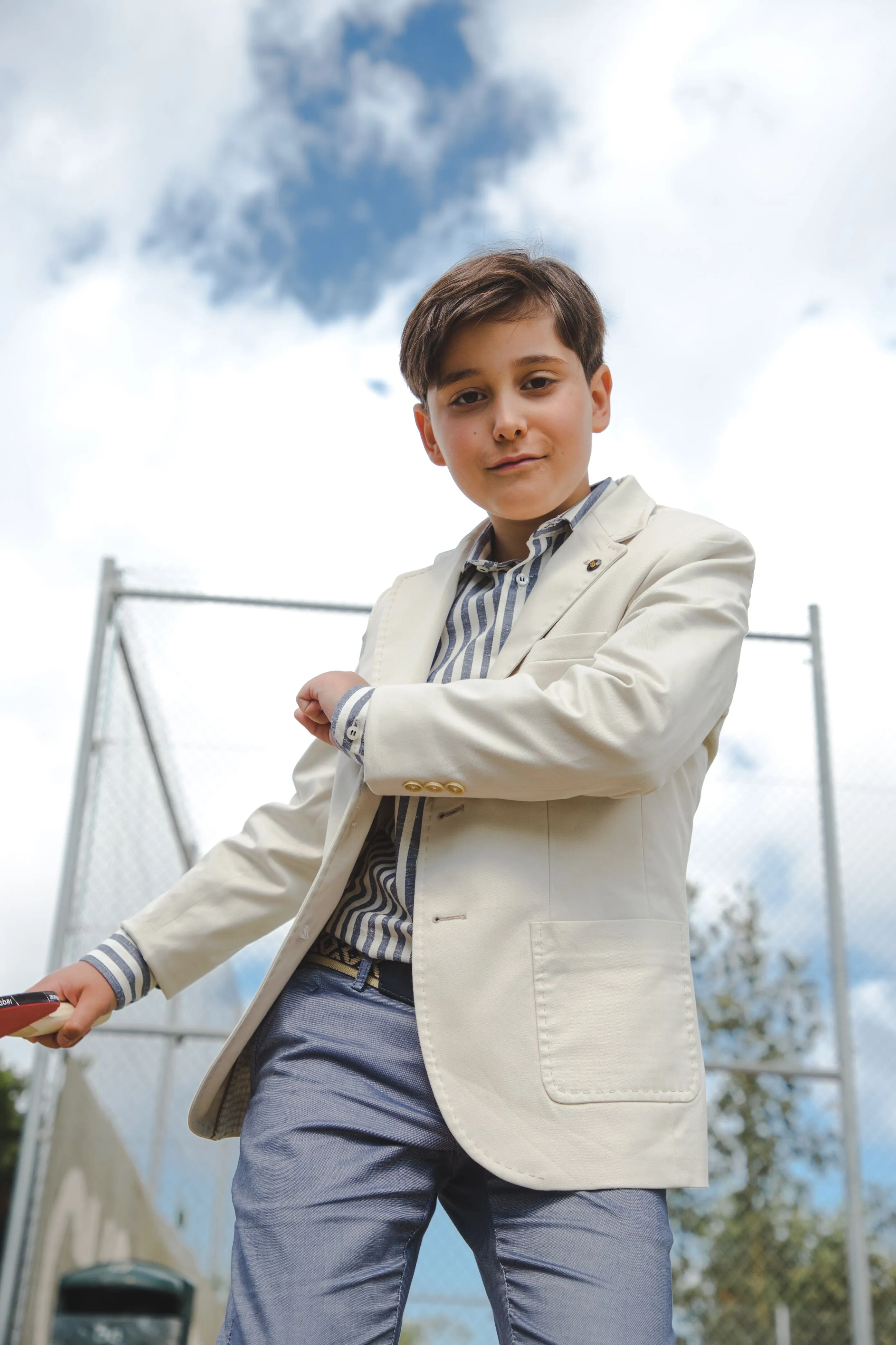 One Varones Boys Tan Blazer