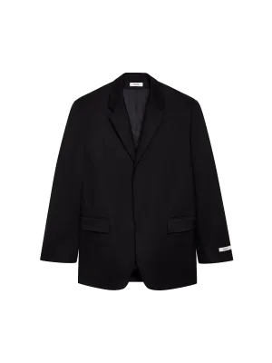 Organic Cotton Oversized Tailored Jacket—black