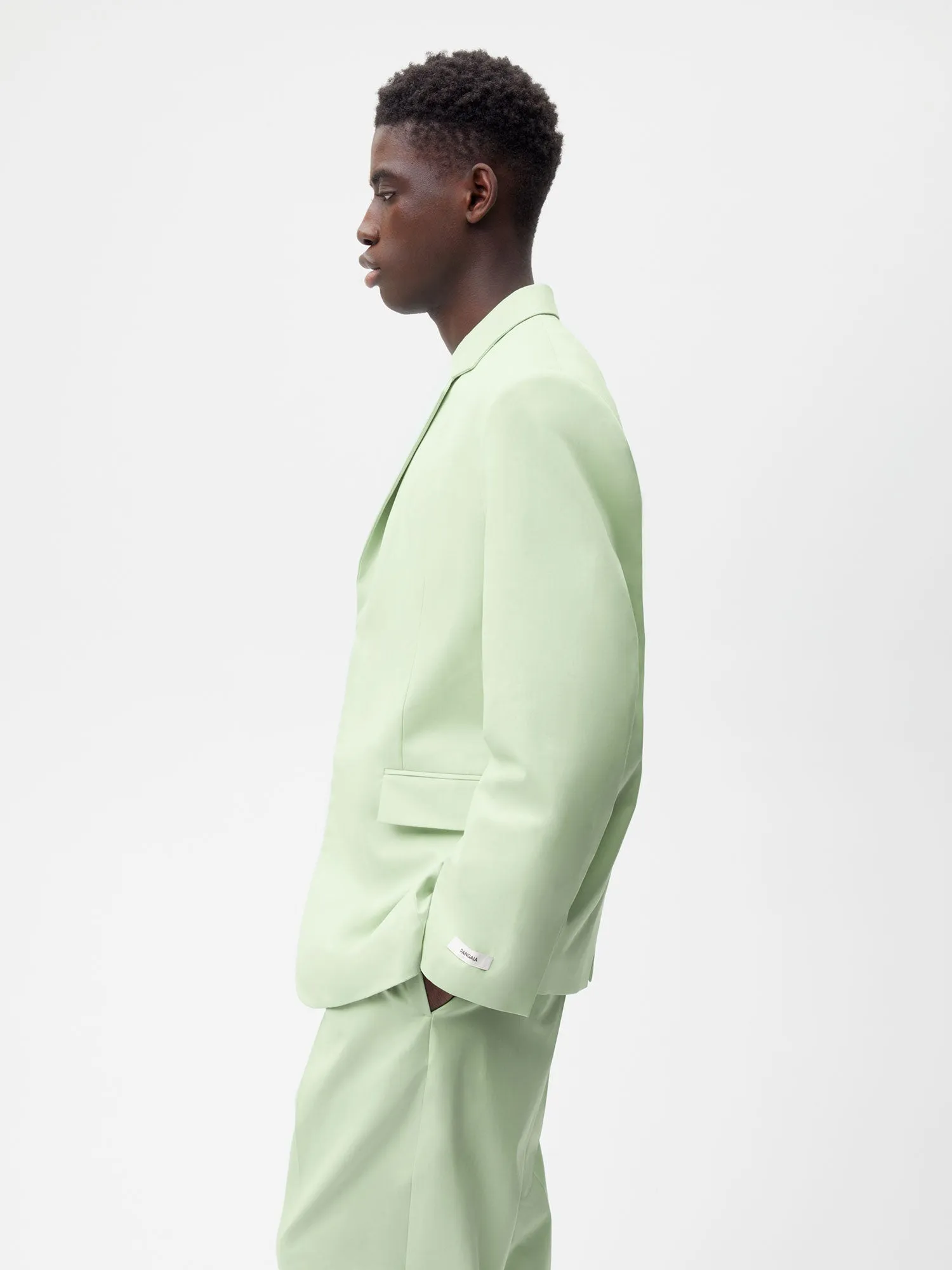 Organic Cotton Oversized Tailored Jacket—pistachio