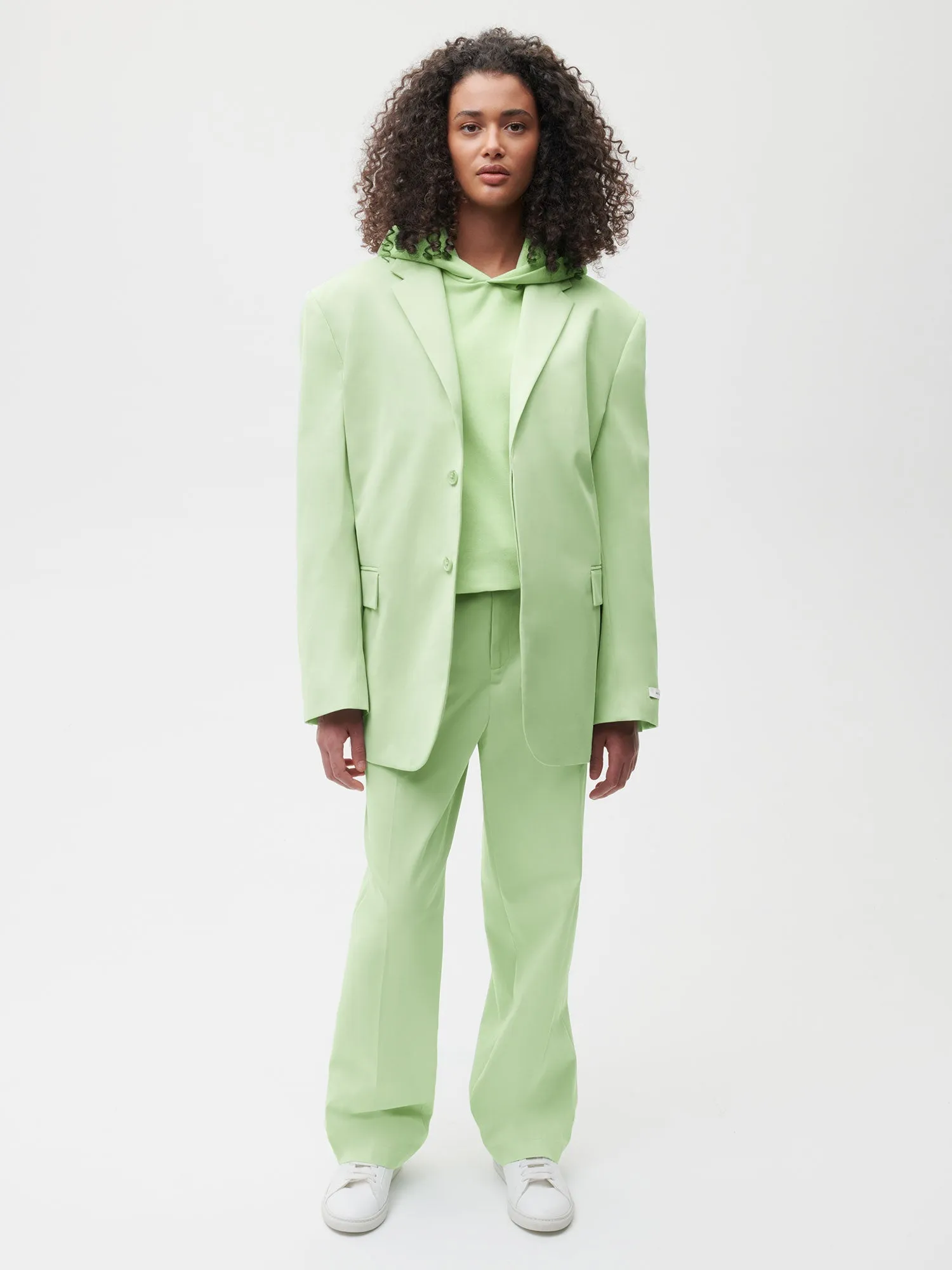 Organic Cotton Oversized Tailored Jacket—pistachio