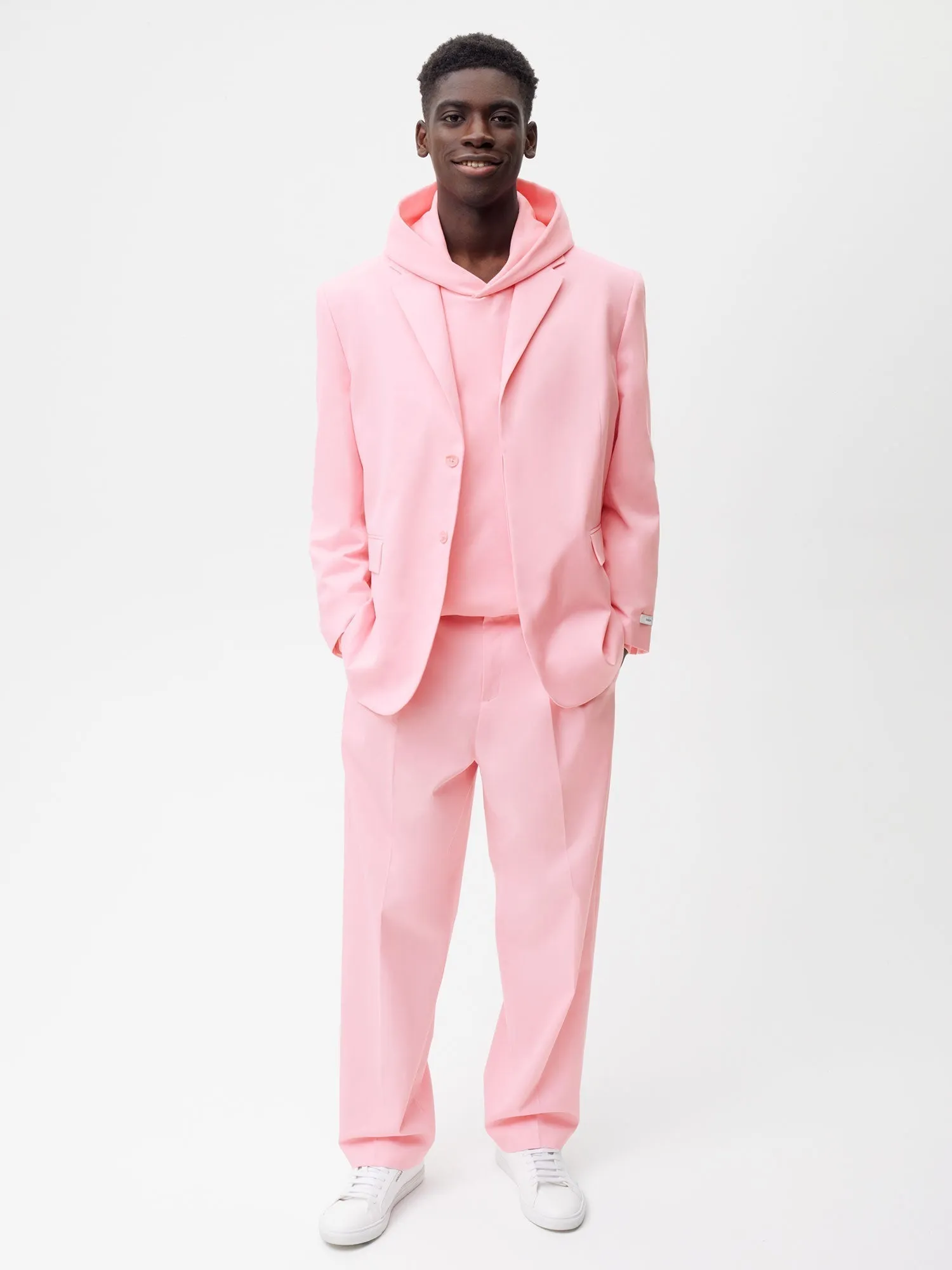 Organic Cotton Oversized Tailored Jacket—sakura pink