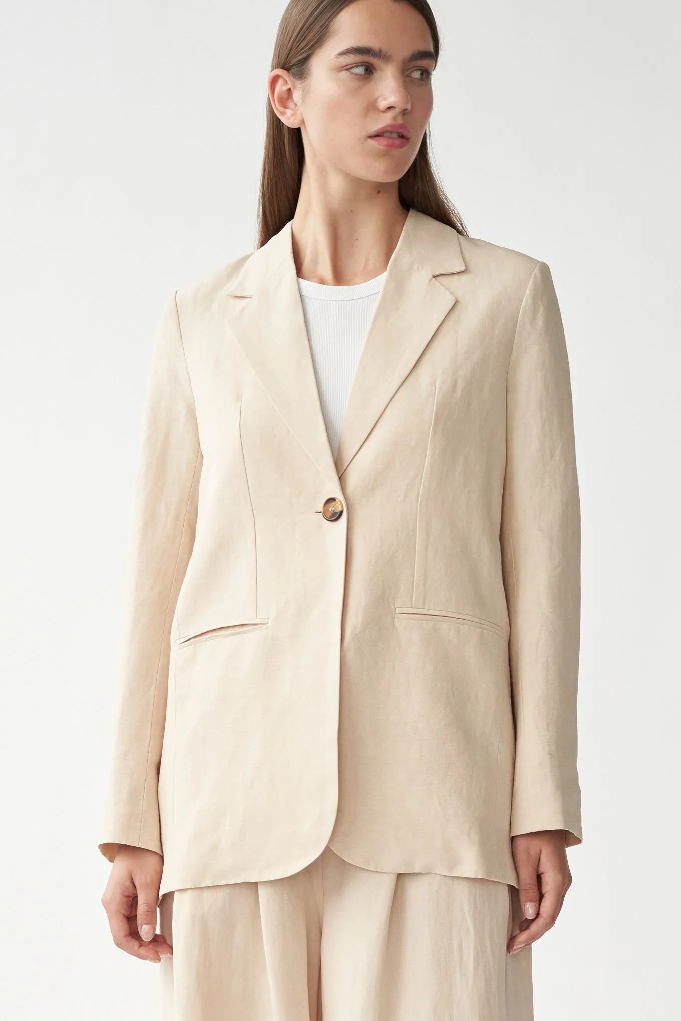 OTIS BLAZER - CREME - SILK/LINEN