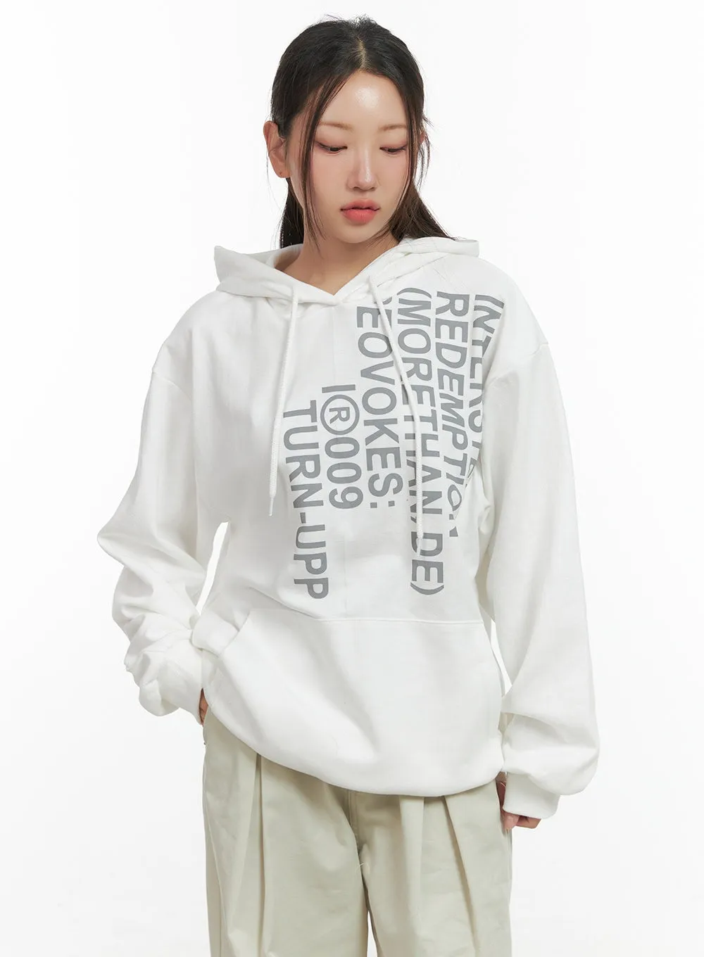 Oversize Lettering Hoodie CO417