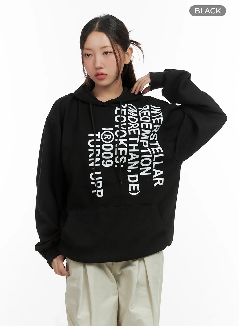 Oversize Lettering Hoodie CO417