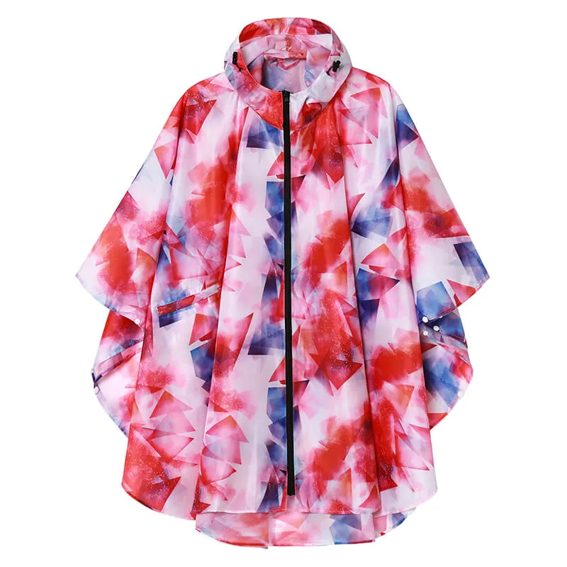 Packable Waterproof Poncho Raincoat with Adjustable Hood