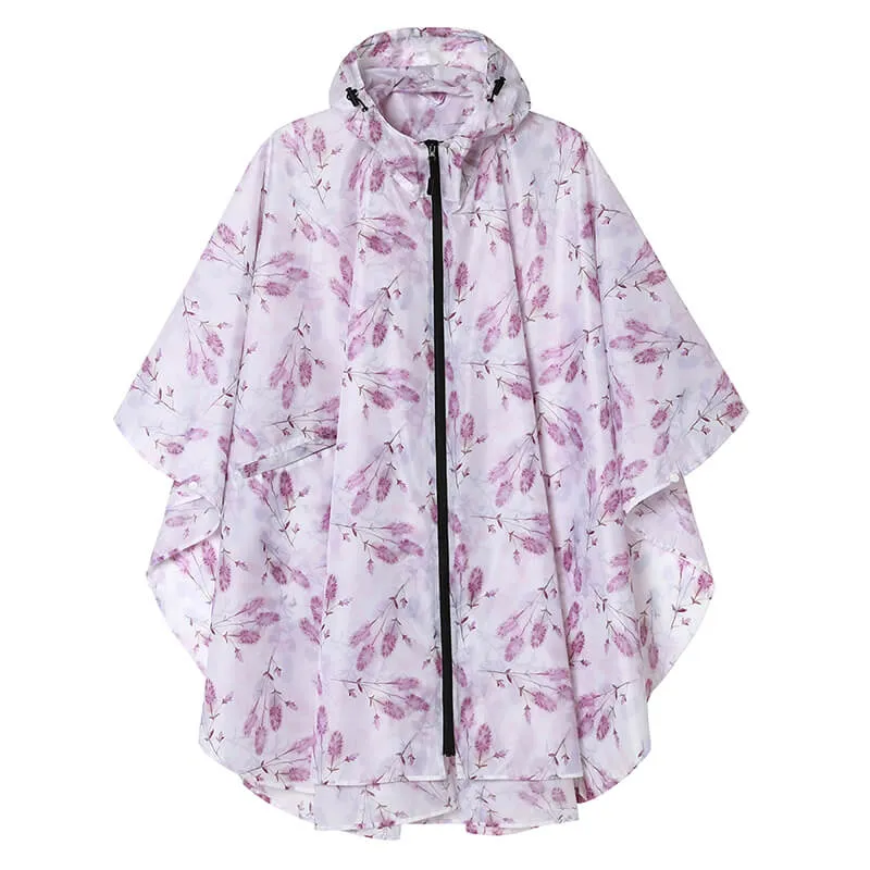 Packable Waterproof Poncho Raincoat with Adjustable Hood