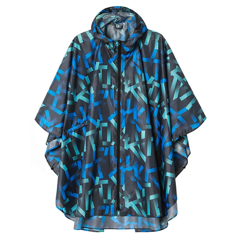 Packable Waterproof Poncho Raincoat with Adjustable Hood