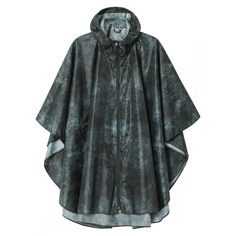 Packable Waterproof Poncho Raincoat with Adjustable Hood