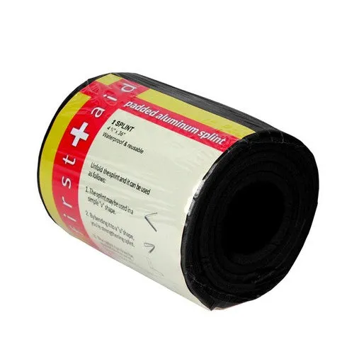 Padded Aluminum Foam Splint, 36" x 4.5", Black, Rolled