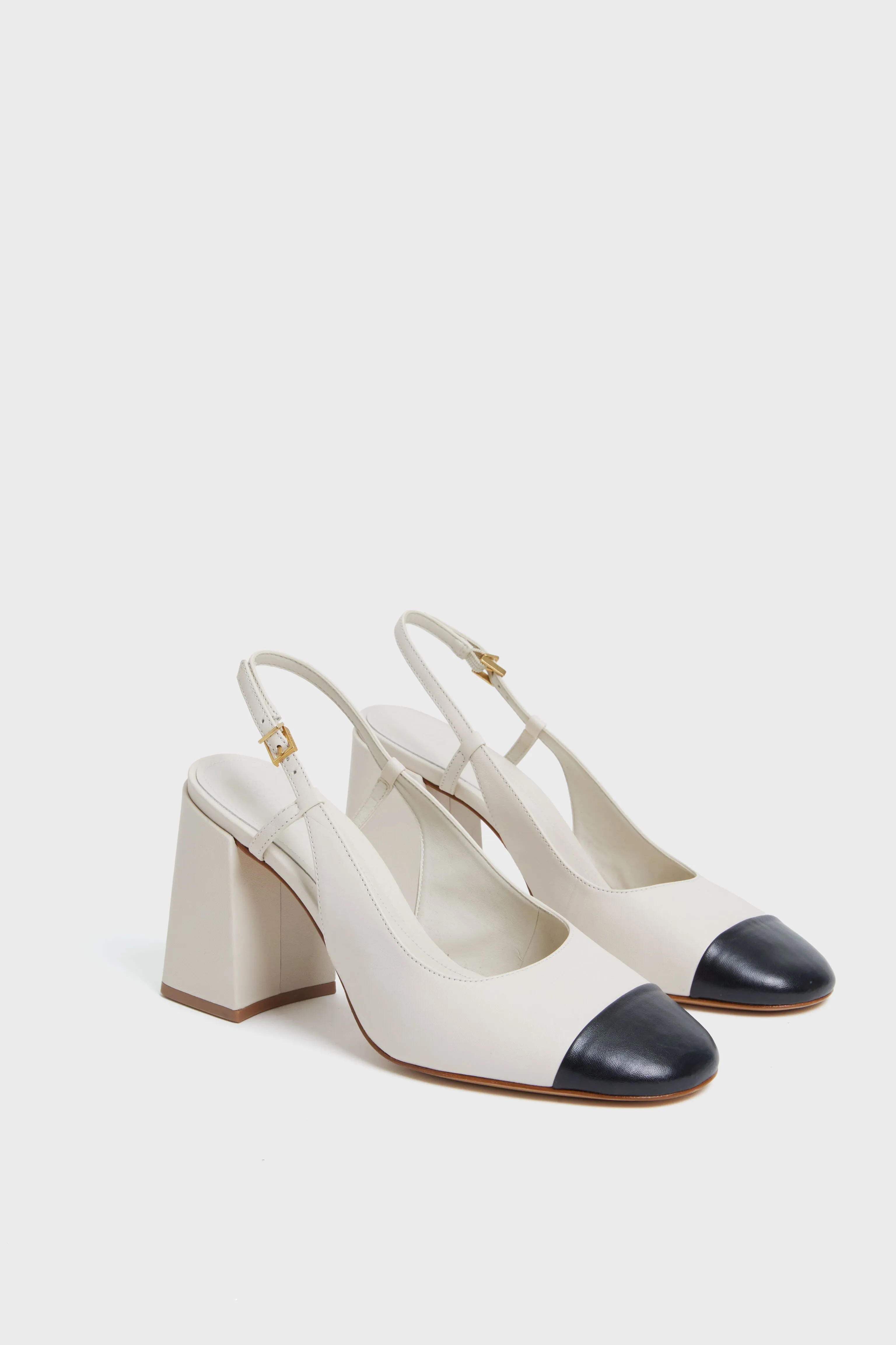 Pearl and Black Dorothy Sling High Heels