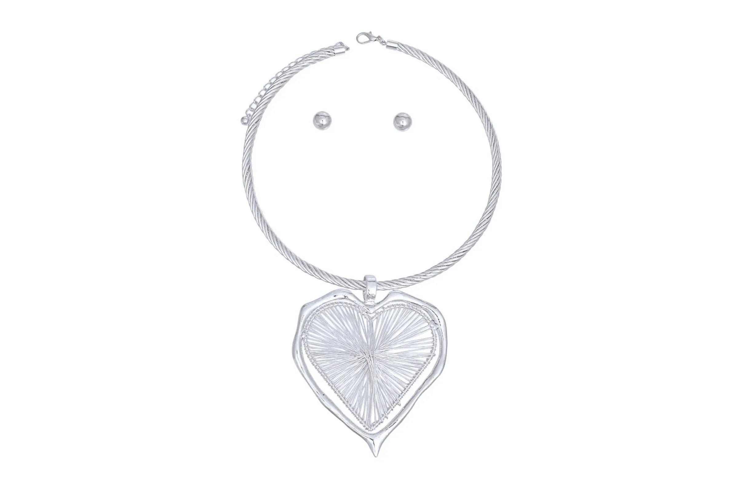 Pendant Necklace Wire Heart Set for Women