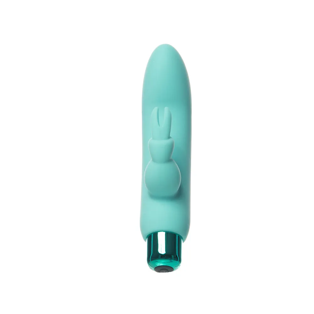 Powerbullet Alice's Bunny Rechargeable Bullet Vibrator with Silicone Rabbit Sleeve Teal