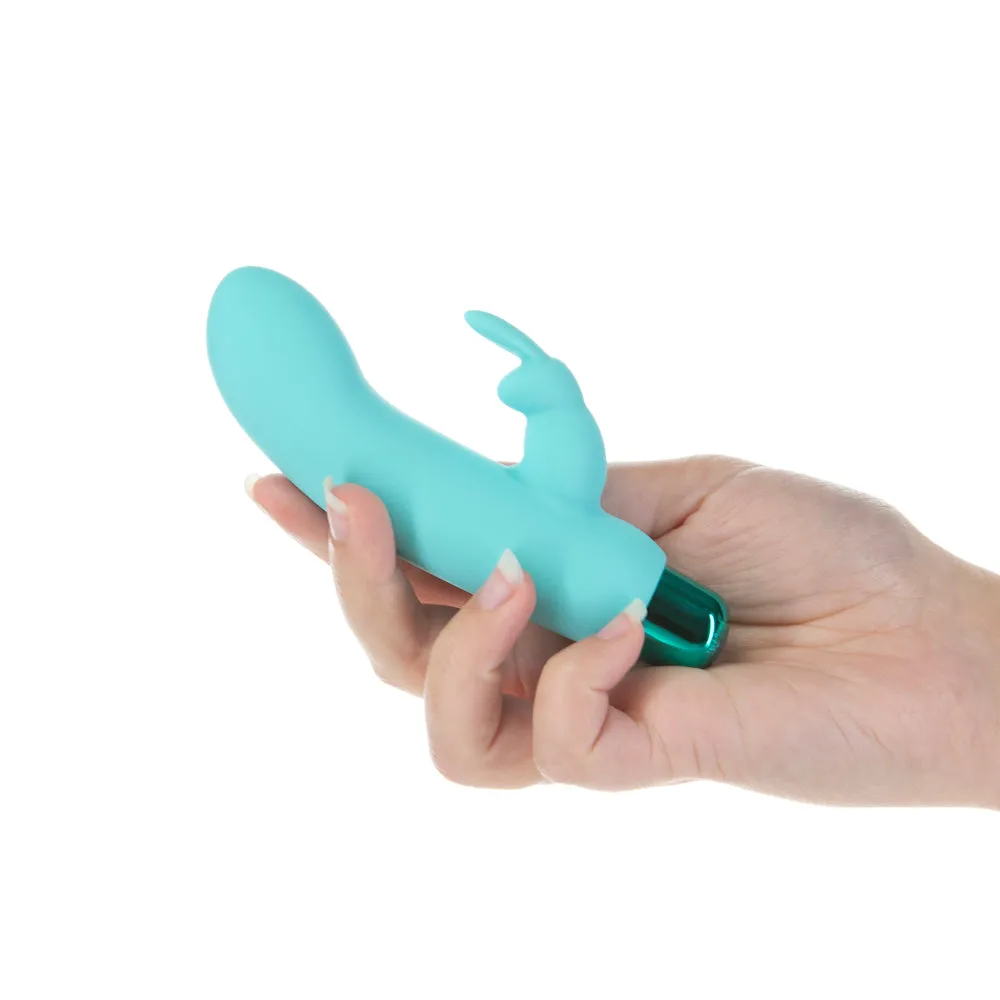 Powerbullet Alice's Bunny Rechargeable Bullet Vibrator with Silicone Rabbit Sleeve Teal