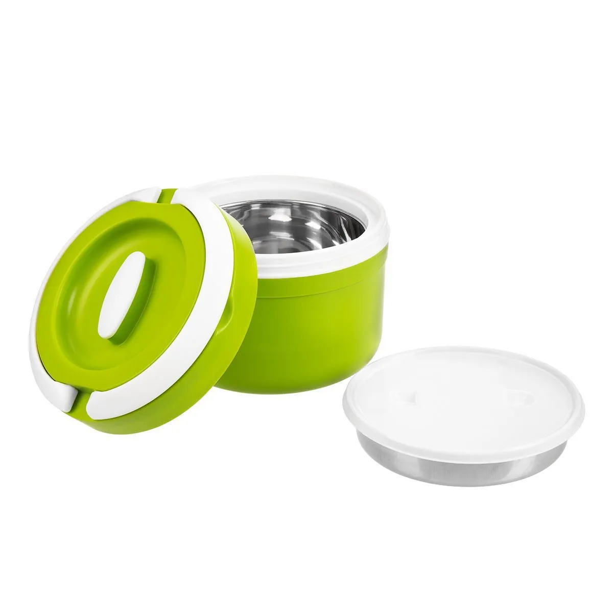 Prime, Green Plastic Lunch Container | 84.5 oz | Stainless Steel Insulation