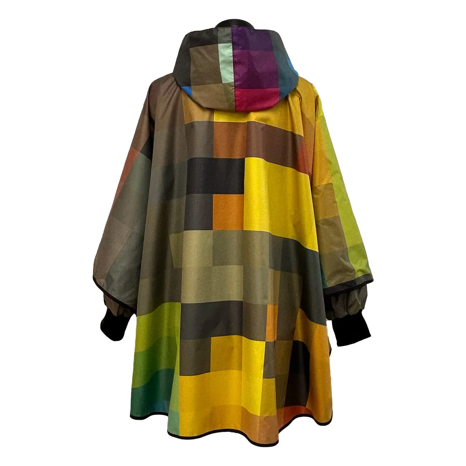 Printed Poncho Pixel Green