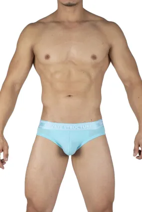 Private Structure PBUT4378 Bamboo Mid Waist Mini Briefs Color Bright Cyan