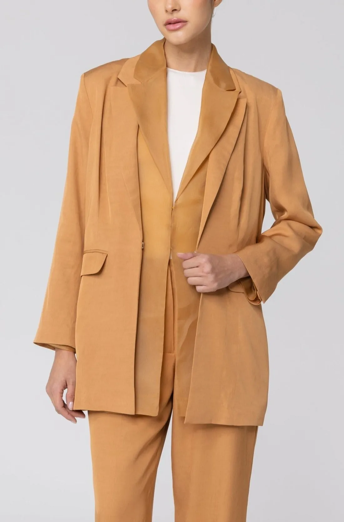 Rayan Organza Two Piece Blazer - Brown Sugar