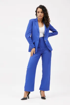 Relaxed Fit Wide Leg Trouser Set - Cobalt Blue