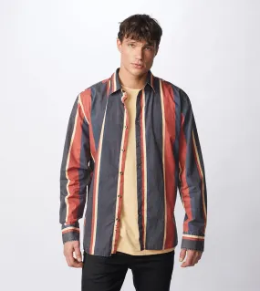 Retro Stripe LS Shirt Black/Ochre - Sale