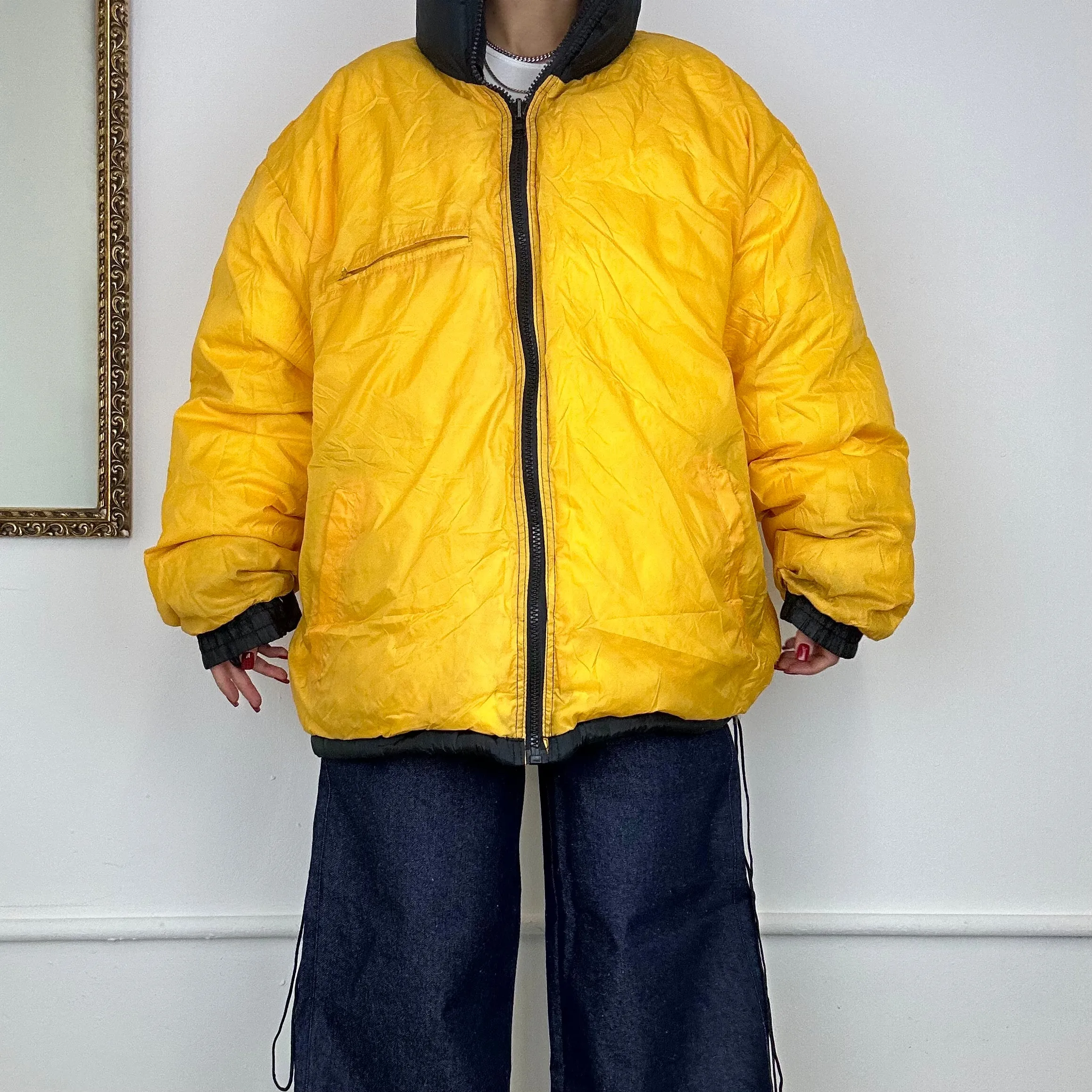 reversible puffer jacket by southpole