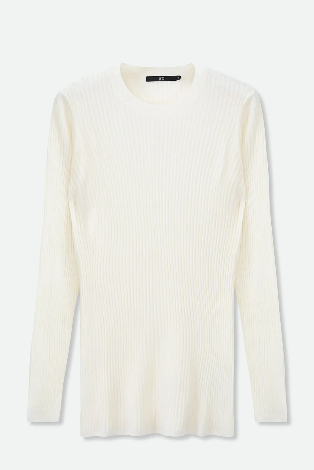 ROMANGA RIBBED LONG SLEEVE CREW IN FINE ITALIAN MERINO